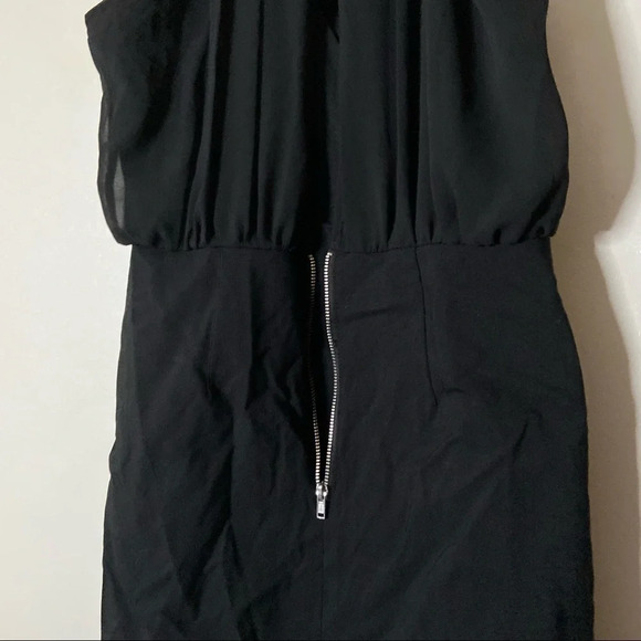 Guess Mamie Halter Dress Small Chic Minimalist Black Zipper Back Elegant New - Picture 6 of 12